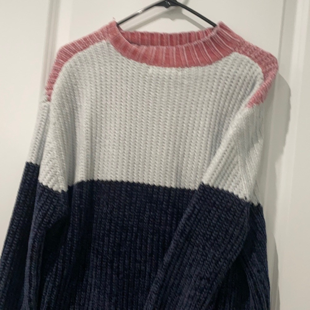 Pink/White/Blue Sweater Cropped from Primark